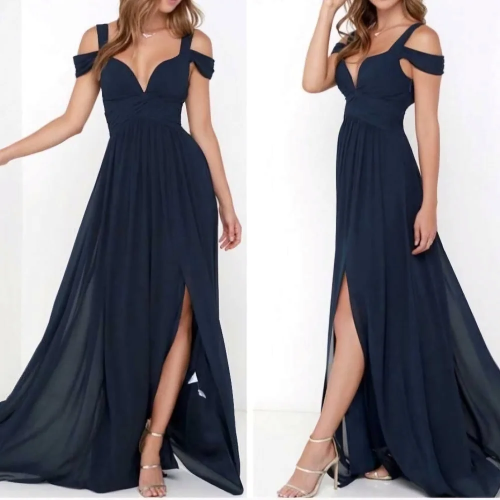 Lulu's Bariano Ocean of Elegance blue evening gown - Picture 1 of 10